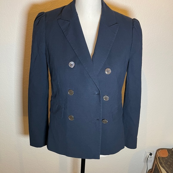 Rebecca Taylor tailored Blazer Jacket Navy size M - Picture 3 of 12